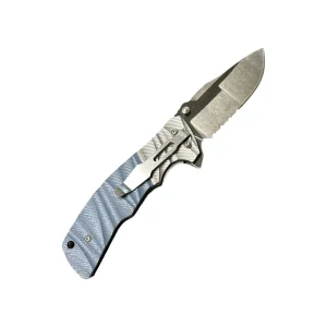 COLTELLO RICHIUDIBILE CON FODERO MANICO IN G10 LAMA SEGHETTATA- THIRD