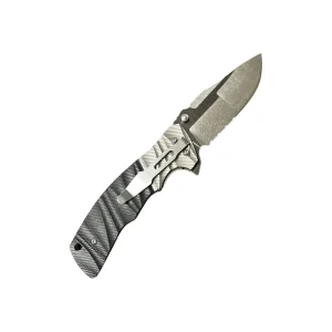 COLTELLO RICHIUDIBILE CON FODERO MANICO IN G10 LAMA SEGHETTATA- THIRD