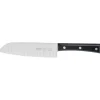 COLTELLO SANTOKU OLIVATO MANICO POM NERO - VALGOBBIA