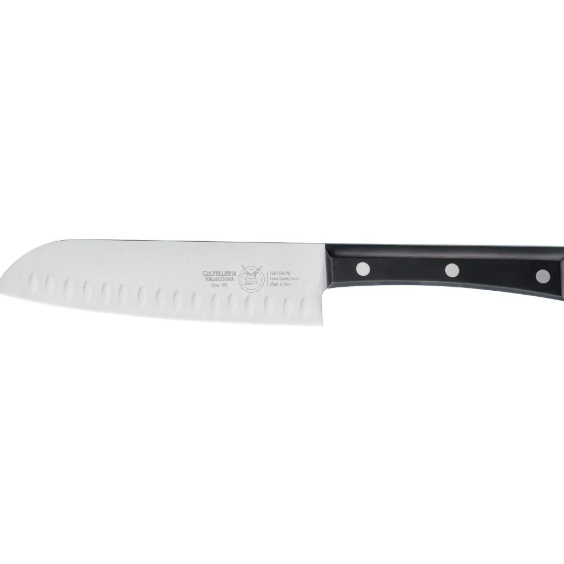 coltello_santoku_olivato__0.webp COLTELLO SANTOKU OLIVATO MANICO POM NERO - VALGOBBIA