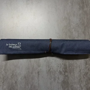 ROTOLO PORTA COLTELLI - ARTIGIANALE - DENIM BLU - MADE IN ITALY 100%