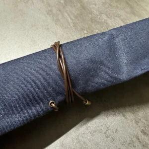 ROTOLO PORTA COLTELLI - ARTIGIANALE - DENIM BLU - MADE IN ITALY 100%